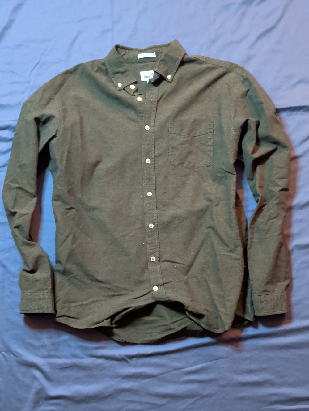 Frank+Oak Men's Dark Olive Button-Down Shirt